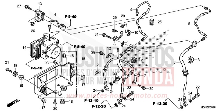 ABS MODULATOR for VFR1200X Dual Clutch CANDY PROMINENCE RED (R342) from 2014